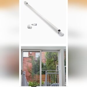 White Sliding Door Security Bar - Adjustable Reinforcement